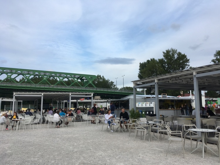 Bratislava UFO restaurant beach